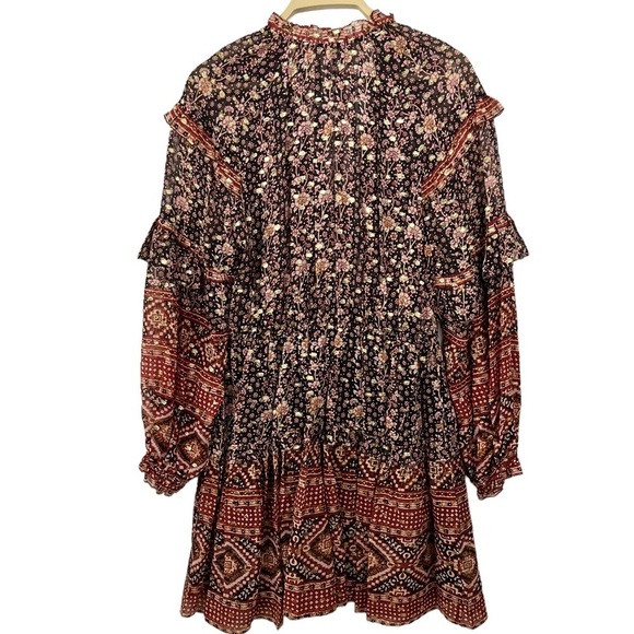 ULLA JOHNSON Erisa Silk Ruffled Boho Dress - Picture 13 of 16